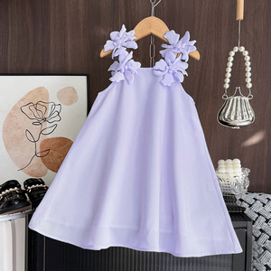 Vestido de Tirantes con Estampado Floral Tridimensional para Niñas, Verano 2026, Alta Calidad, para Bodas, Cumpleaños, <span class=keywords><strong>Princesa</strong></span>, 2-7 Años, Poliéster - Product Image 4