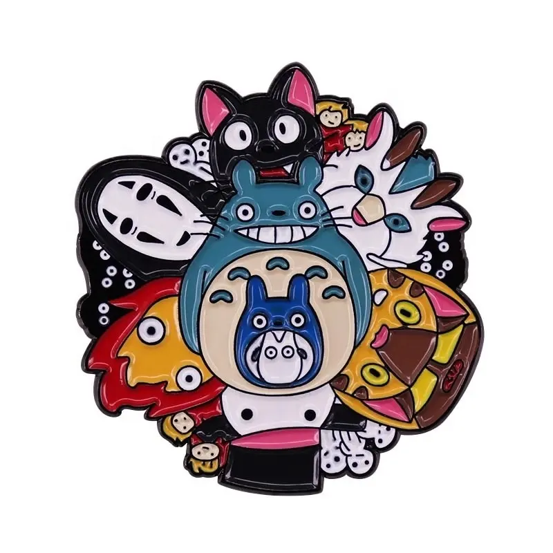 Japanese Anime Enamel Pin Spirited Away Metal Badge Gift Chinchilla Cartoon Enamel Lapel Pin