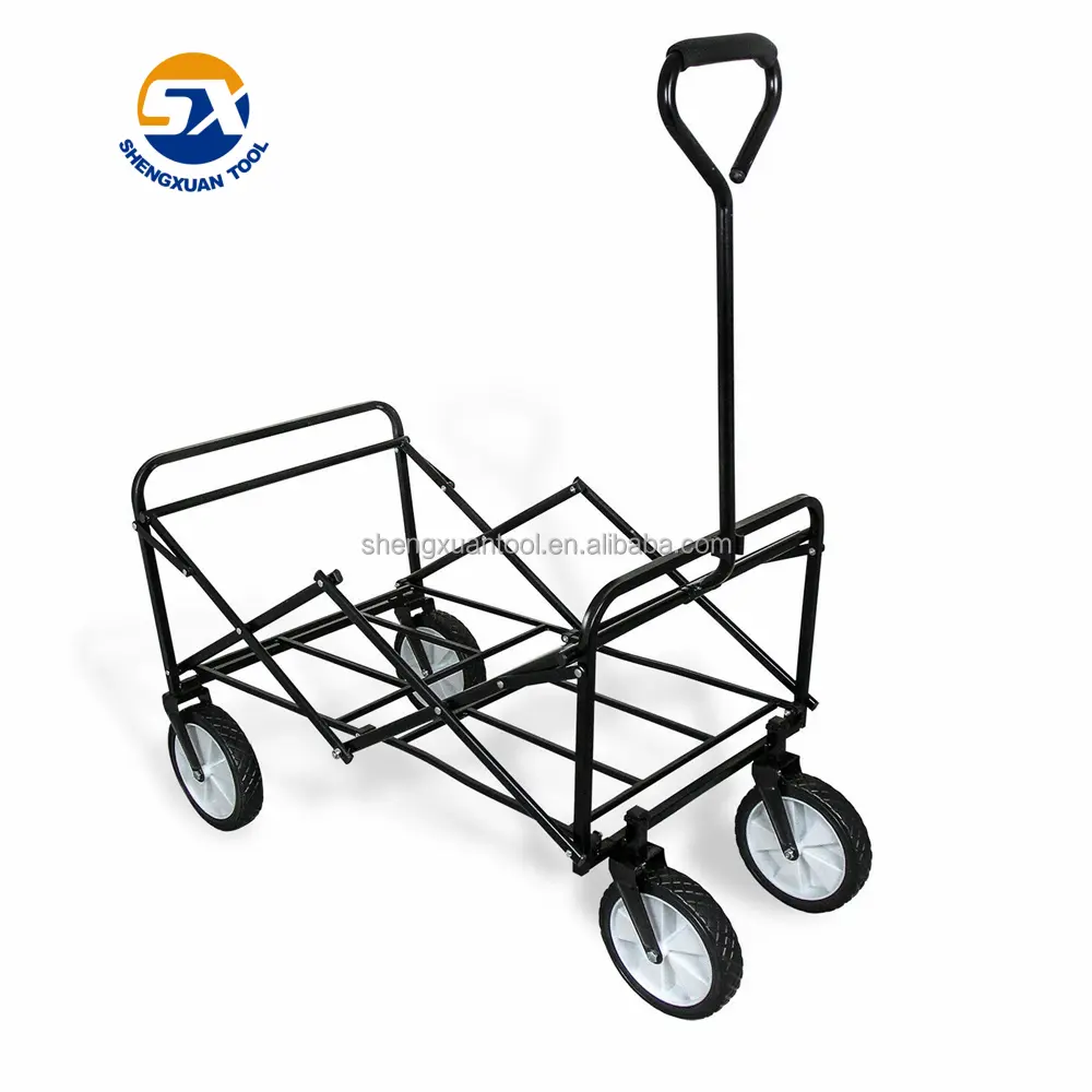 Beach Wagon Utility Outdoor Camping Beach Cart Collapsible Folding Utility Cart Wagon with All-Terrain Wheels