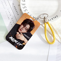 2026 Merchandise Kpop Anak-Anak Baru, Tempat Kartu Foto ABS, Gantungan Tas, Aksesoris, Tempat Kartu Plastik Keras dengan Tali untuk Penggemar