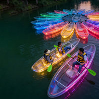 Kayak transparent en polycarbonate WOLANG |   Canoë en verre cristal avec éclairage LED coloré en option pour la vente en gros