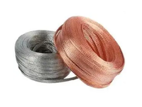 Fil de terre plat en cuivre étamé/cuivre tressé de 10 mm/16 mm/25 mm, fil de terre tressé de 10 mm