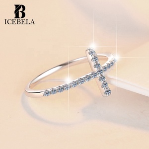 Joyería fina elegante única Plata De Ley 925 Anillos De plata esterlina Luz de lujo Cruz Moissanite Anillos para mujeres - Product Image 3