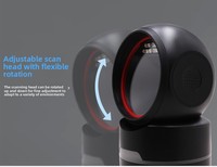 Pemindai Barcode Layar 1D 2D Hands-Free Omnidirectional Sensitivitas Tinggi CMOS USB Proteksi IP52 Desktop 2D Barcode