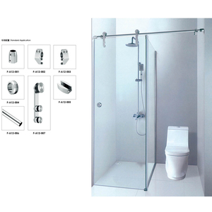 Panneau de douche en verre trempé sur mesure avec charnière réversible et quincaillerie chromée pour salle de bain haut de gamme - Product Image 6