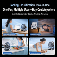 Nouveau ventilateur de table intelligent à écran tactile, USB, silencieux, pour chambre à coucher, affichage numérique, vent puissant, original d'usine