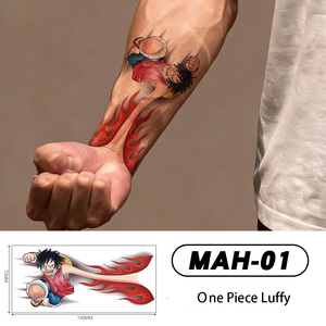 Adesivo Temporaneo per <span class=keywords><strong>Tatuaggio</strong></span> Corpo <span class=keywords><strong>One</strong></span> <span class=keywords><strong>Piece</strong></span>, Luffy Huoquan, Animazione Trendy, Copertura Cicatrici Personalizzabile per Uomo, Resistente all'Acqua - Product Image 4