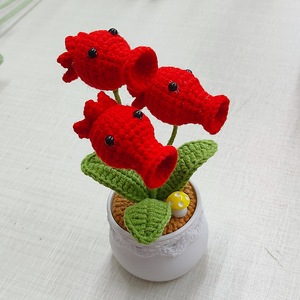 Decorazione per la casa: Fiore <span class=keywords><strong>in</strong></span> <span class=keywords><strong>vaso</strong></span> lavorato a maglia, <span class=keywords><strong>in</strong></span> filato <span class=keywords><strong>di</strong></span> lana, fatto a mano, piccolo, stile naturale, per San Valentino, Pea Zombie, Girasole - Product Image 6
