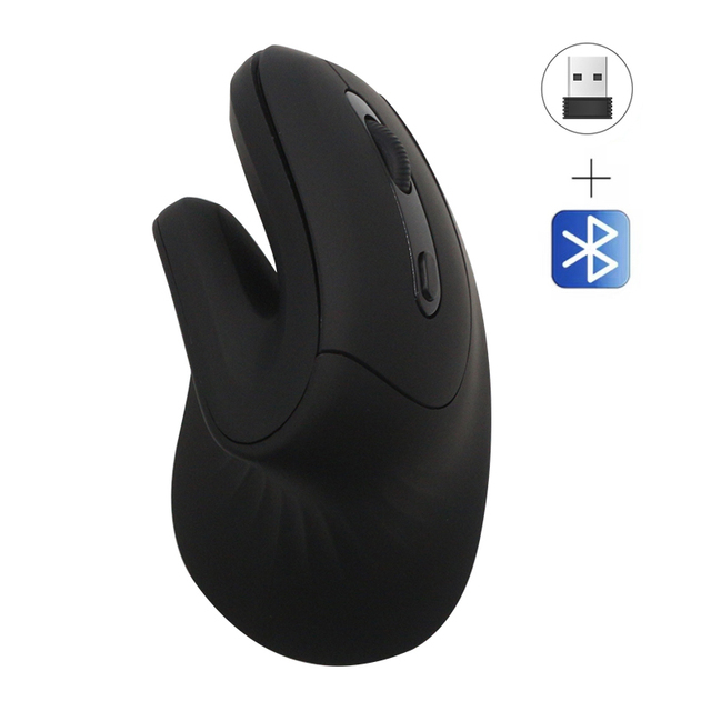 New Generation Dual Connection Type-C Charging Wireless BT Vertical Ergonomic Computer Mouse