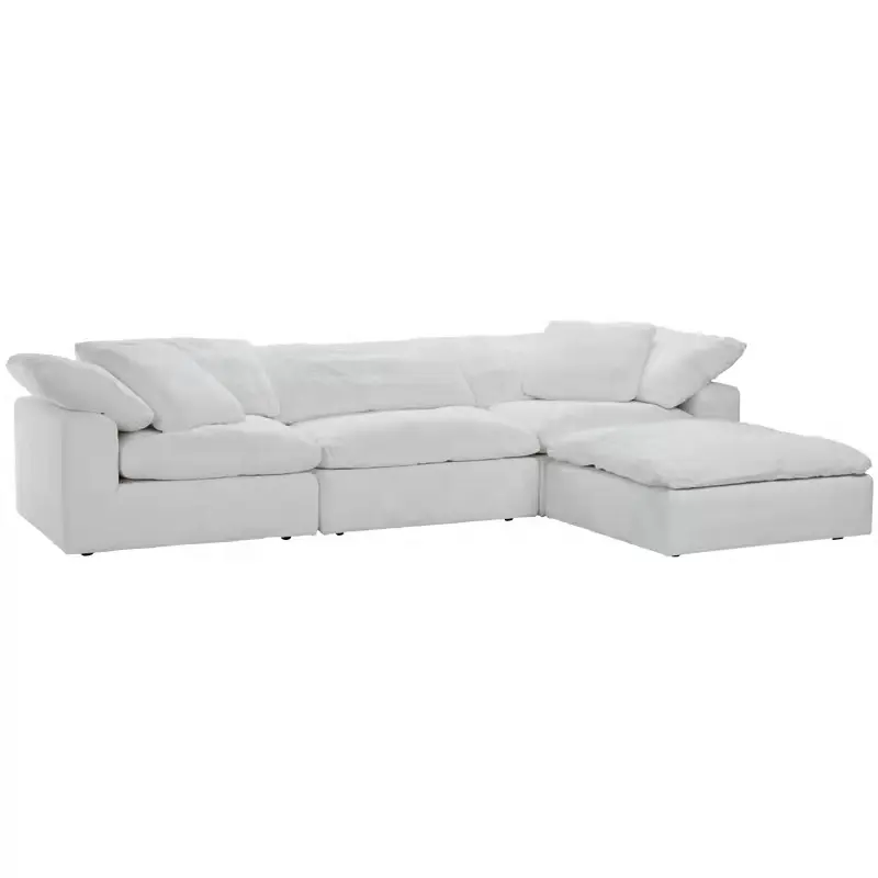 Modul Sofa Set Sofa Bulu Bebek Putih Kain Dapat Dilepas Penutup Sofa Sectional