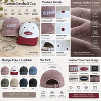 Casquettes de baseball unisexe en denim à 6 panneaux, style Dad Hat, en coton lavé, bicolores, avec logo brodé personnalisé, pour le sport, vente en gros, faible MOQ