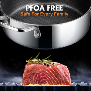 Triply Stainless Steel Frying <b>Pan</b> Saute <b>Pan</b> Non-Stick Coating Gas <b>Induction</b> Compatible Home Cooking Cookware Set Glass Lid Easy - Product Image 3