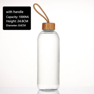 Botellas de Agua de Vidrio de Borosilicato <span class=keywords><strong>con</strong></span> Tapa y Logotipo Personalizado, Vasos de Vidrio, Productos de Bambú, Botella de Agua de Vidrio Hermética - Product Image 6