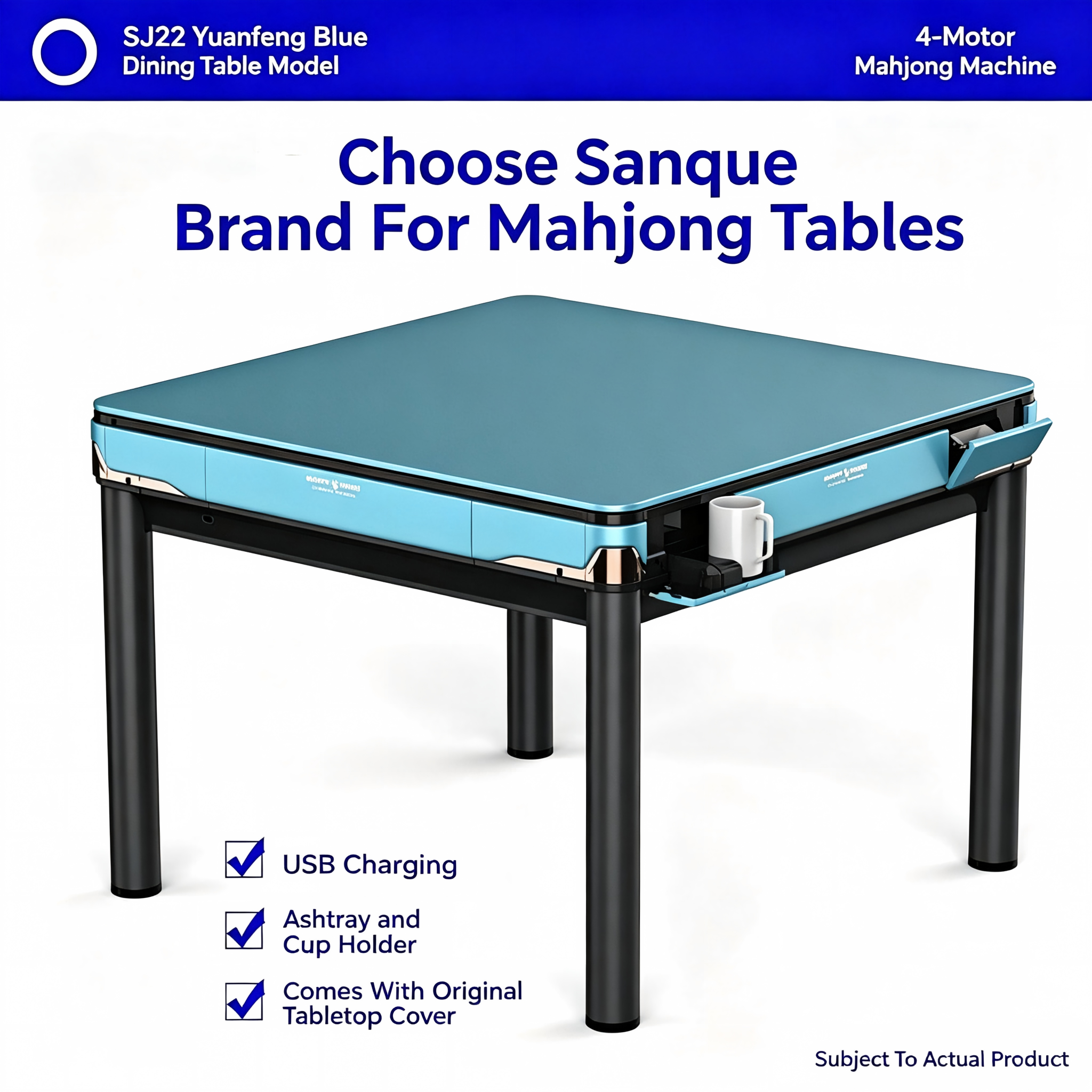 Dining Table Model SJ22 - Far Peak Blue (Four-Seat