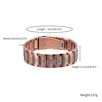 Bracelet magnétique en cuivre avec croix grecque en relief, style antique, pour la santé et le soulagement de la douleur, bijoux pour hommes et femmes, vente en gros, personnalisable OEM