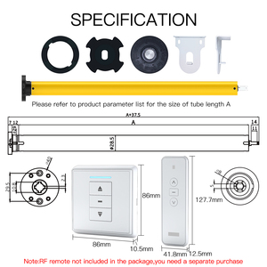 Motor Automático Inteligente ZigBee de 25 mm para Persianas Enrollables Tubulares, Alimentado por Batería de Litio DC, Receptor Integrado, Control RF433 para Tubo de 38 mm - Product Image 6