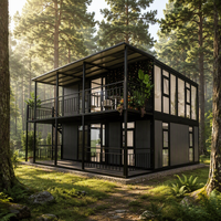 Villa de luxe préfabriquée pliable à deux étages, type conteneur habitable, à double aile extensible, pour complexe hôtelier, kit de montage sur mesure