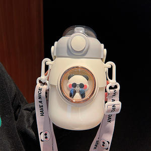 Cute Cartoon Logo Plastic Mug 820ml <b>for</b> Kids with Lid & Straw Outdoor Use - Product Image 4