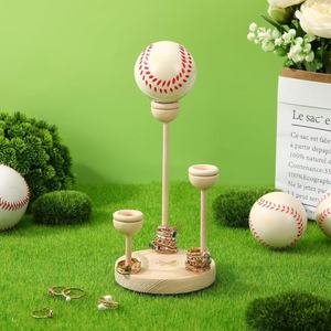 Cross-border wooden multi-layer baseball display rack, baseball collection base rack, <b>desktop</b> bracelet and ring stacking - Product Image 1