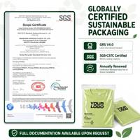 Sac à fermeture éclair recyclé certifié GRS, écologique, refermable, pochette refermable, emballage en plastique durable, vente en gros