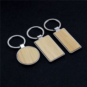 Housewarming Gift Favors Bamboo Metal Blank <b>Key</b> Chain Wood Keychain Home <b>Key</b> Ring Decoration House Keychain - Product Image 3