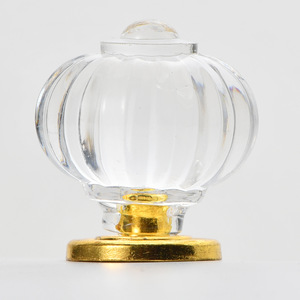 Acrylic Single-hole Cabinet <b>Knob</b> Round Transparent Gold Base Modern Minimalist Style Kitchen <b>Drawer</b> Handle - Product Image 4