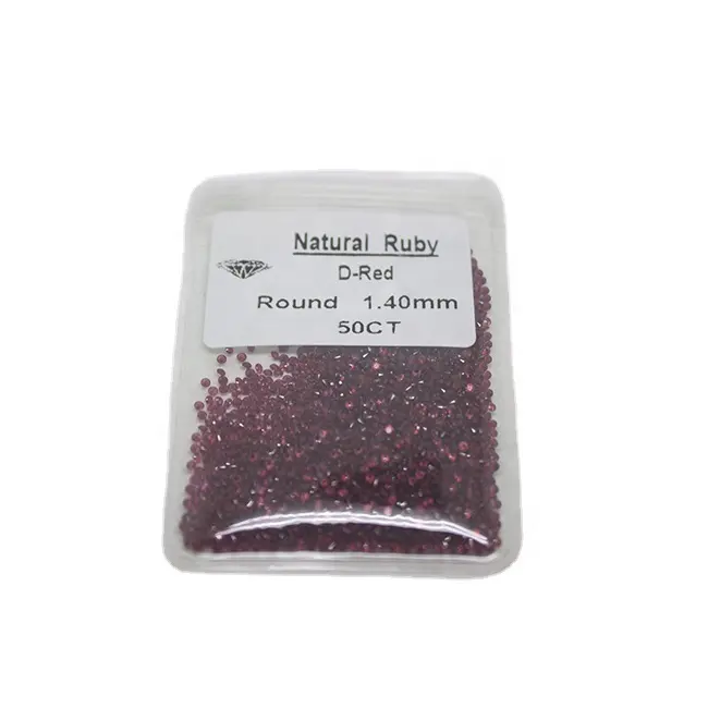 Penjualan Terbaik 1.4Mm Putaran Brilliant Cut Batu Ruby Asli Batu Rubi Burma Alami Harga Per Karat