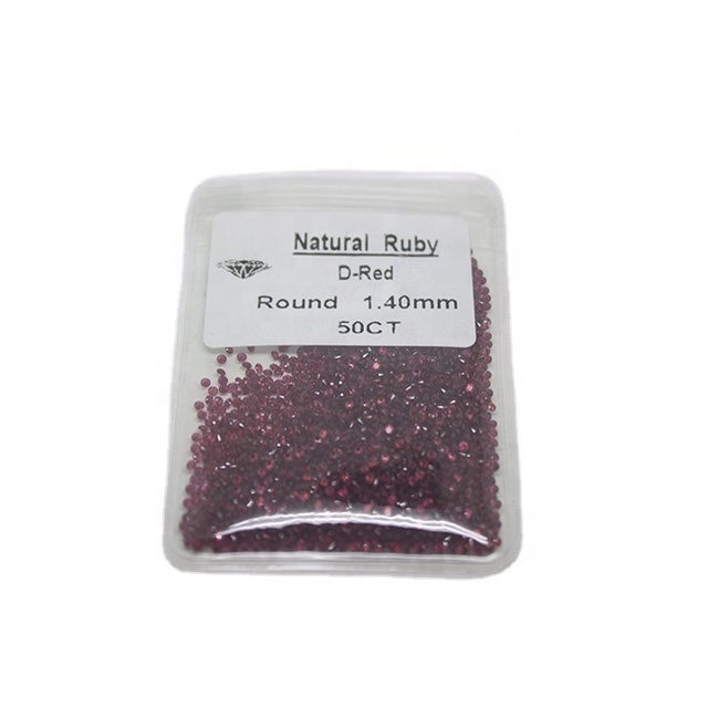 Best Selling 1.4mm Round Brilliant Cut Real Ruby Stone Natural Ruby Burma Ruby Stone Price Per Carat