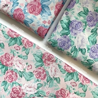 Tissu textile prêt à l'emploi, tissu imprimé à petites fleurs, 100% coton popeline, tissu imprimé pour robe femme
