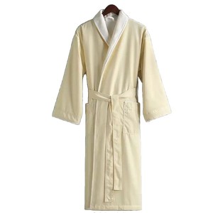 Peignoir Huadani en coton, automne-hiver, chaud et confortable, unisexe adulte, jaune, vert, gris foncé, taille unique - Product Image 5