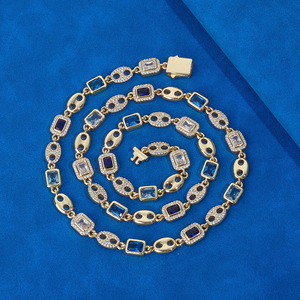 Collier de luxe personnalisé en moissanite arc-en-ciel, chaîne hip-hop en argent sterling 925, sertie de pierres VVS multicolores, testée au diamant, bijoux - Product Image 2