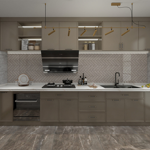 Gabinetes de Cocina Modernos de Madera Duradera de Lujo con Acabado Lacado, Encimeras de Cuarzo de 20 mm, <span class=keywords><strong>Bisagras</strong></span> y Accesorios para Grifos Listos para el Mercado - Product Image 3