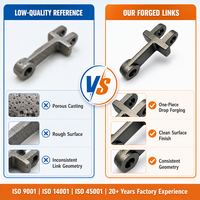 Chaîne de Convoyeur à Grattoirs Forgée par Coulée ISO9001 14001 45001 Gamme Complète Pas de 101.6-260mm Résistance à la Traction 186-700kN Chaîne à Maillons Forgés
