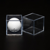 Golfball-Displaybox aus Kunststoff, transparenter Würfel, quadratischer, stapelbarer Halter