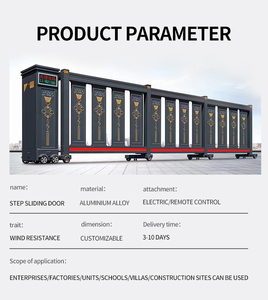 Clôture Aluminium Portail Coulissant Electrique Portail Pliant avec Télécommande Intelligente Porte Rétractable Porte Cantilever Schuifpoort - Product Image 2