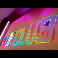 Panneau frontal lumineux 3D personnalisé pour club Lettre de canal extérieure Lettres de chapiteau électronique RVB contrôlées par LED