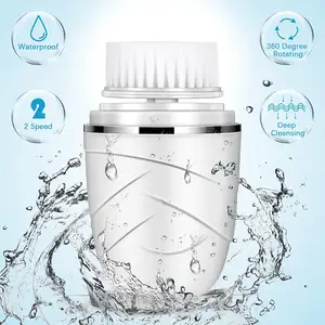 Portable Ultrasonic Mini Deep Silicone Waterproof exfoliator Vibrating Electric Face Cleansing Brush for Personal Care