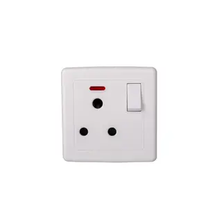 Abuk Elektrische Accessoires 1 Bende 2 Way White British Standaard 220V 15a Stekker Stopcontact Elektrisch Licht Stopcontacten Schakelaar