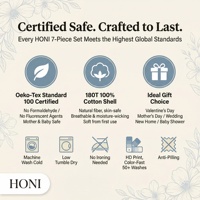 HONI Ensemble de literie 7 pièces en coton épais 100 %, style moderne, très vendu, avec couette intégrée, en promotion