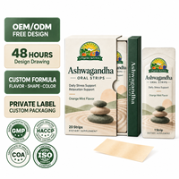 Ashwagandha – Bandes Orales Dissolvantes à Mise en Solution Rapide – Soutien Relaxation – Saveur Orange Menthe – Complément Alimentaire en Film Oralement Dissolvable