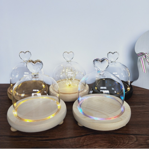 <span class=keywords><strong>Precio</strong></span> al por mayor diseño de corazón mini cúpula de cristal LED cúpula de cristal con luces LED rosa en cúpula de cristal led - Product Image 2