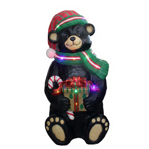 Oso Negro Navideño con Luces LED - Product Image 1