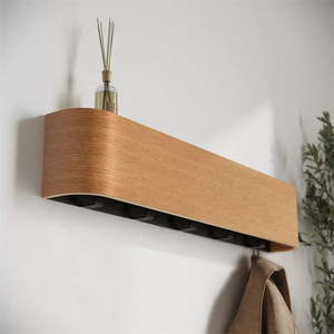<span class=keywords><strong>Perchero</strong></span> <span class=keywords><strong>de</strong></span> Madera <span class=keywords><strong>de</strong></span> Diseño Moderno, <span class=keywords><strong>Perchero</strong></span> Flotante para Entrada, <span class=keywords><strong>Perchero</strong></span> <span class=keywords><strong>de</strong></span> <span class=keywords><strong>Pared</strong></span> <span class=keywords><strong>con</strong></span> Ganchos - Product Image 2