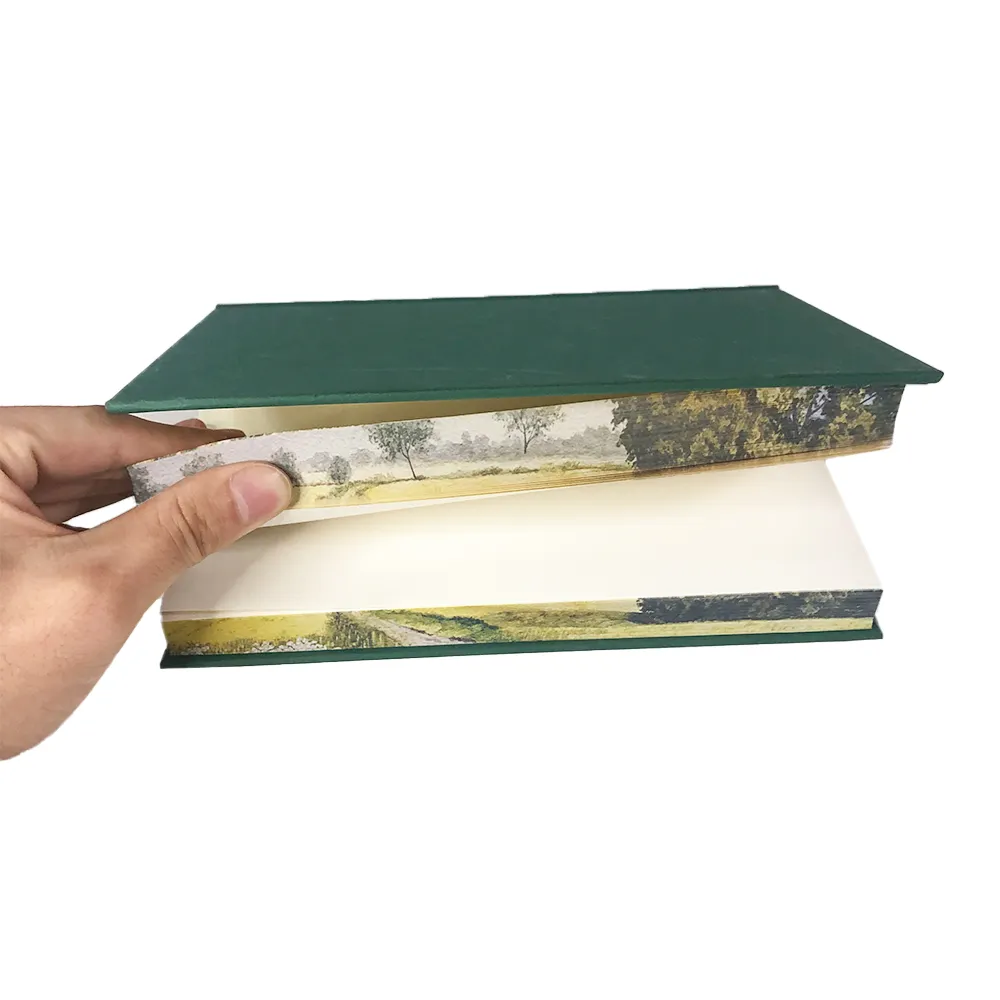 Linnen Omslag Print Aangepaste Pu Lederen Hardcover Boek Goud Folie Stempelen Proces Hardcover Gouden Binding Afdrukken