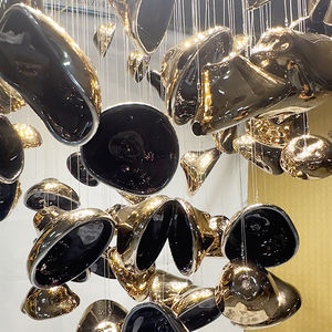 Lustre suspendu <span class=keywords><strong>en</strong></span> métal moderne de luxe personnalisé grand projet luminaire pour hauts plafonds forme longue - Product Image 5