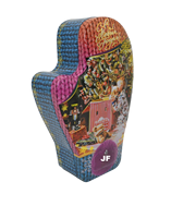 Boîte d'emballage personnalisable pour biscuits bonbons de Noël Boîte en métal en forme de paume pour gants biscuits