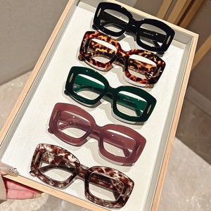 Lunettes optiques carrées tendance pour femmes, anti-lumière bleue, pliables, demi-<span class=keywords><strong>monture</strong></span>, design œil <span class=keywords><strong>de</strong></span> chat, verres en AC - Product Image 1
