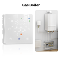 Thermostat intelligent MOES Tuya WIFI alimenté par batterie pour chaudière à eau/gaz avec capteur interne uniquement, compatible avec Alexa et Google Home