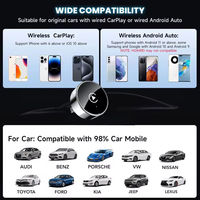 Adaptateur sans fil 2 en 1 CarPlay Android Auto, WiFi 6 BT 5.4, mini dongle Plug & Play, reconnexion automatique ultra-rapide
