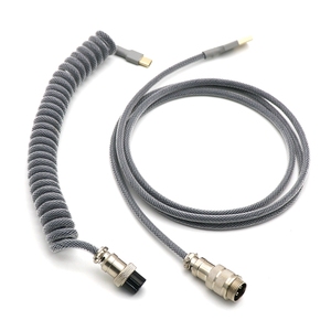 Cavo a spirale Mini Micro USB a spirale tipo C personalizzato per tastiera meccanica con aviatore GX12 - Product Image 5